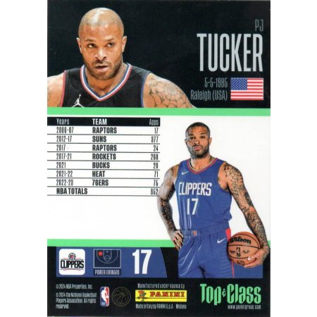 2023-24 PANINI NBA Top Class - #246 - PJ Tucker - Los Angeles Clippers - Master Class